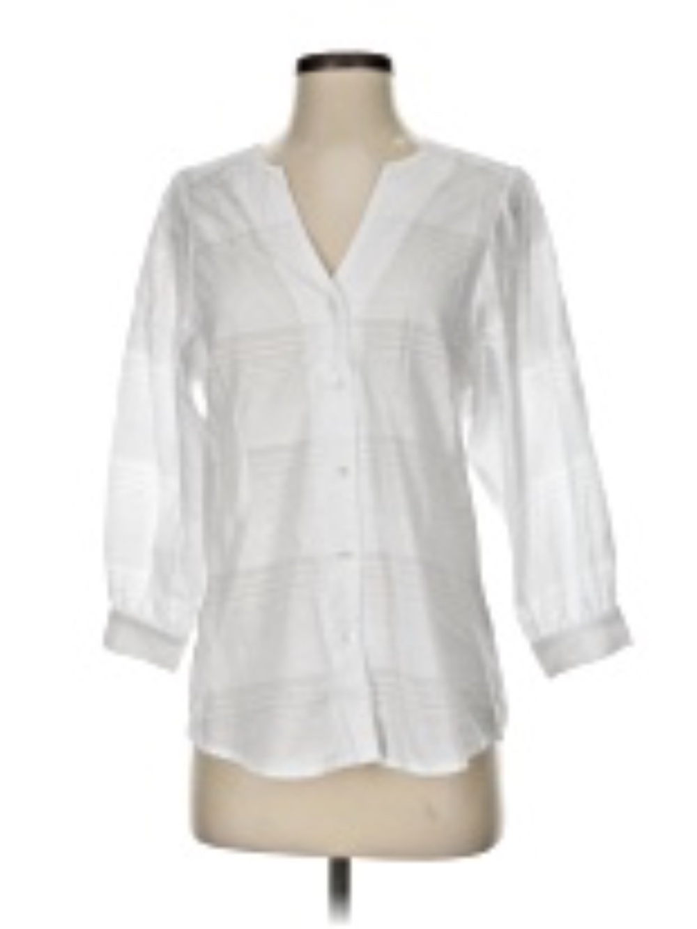 J.McLaughlin White 3/4 Sleeve Button Down Shirt